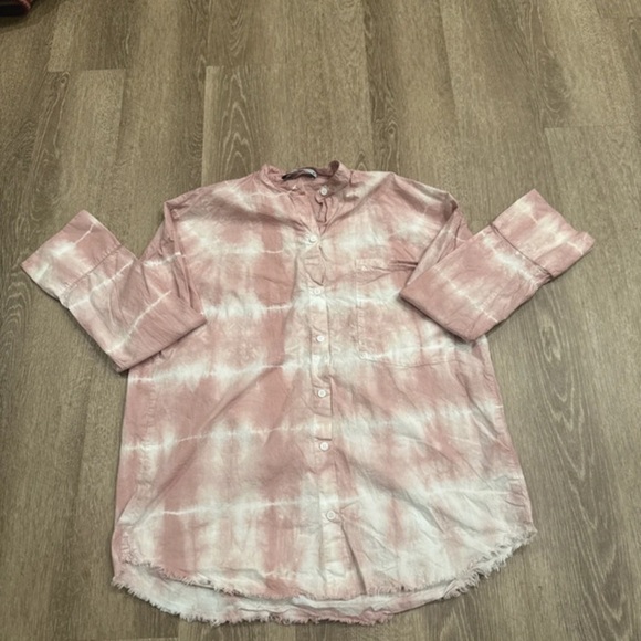 Zara Light Pink Button-Up Shirt - Picture 3 of 7